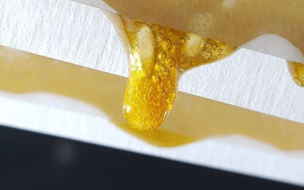 rosin dripping from the Triminator TRP Stack