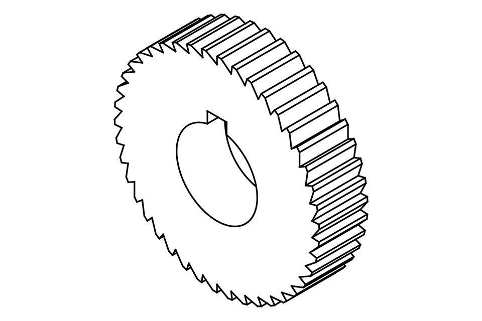 drawing of the replacement ratchet wheel for the mini dry trimmer