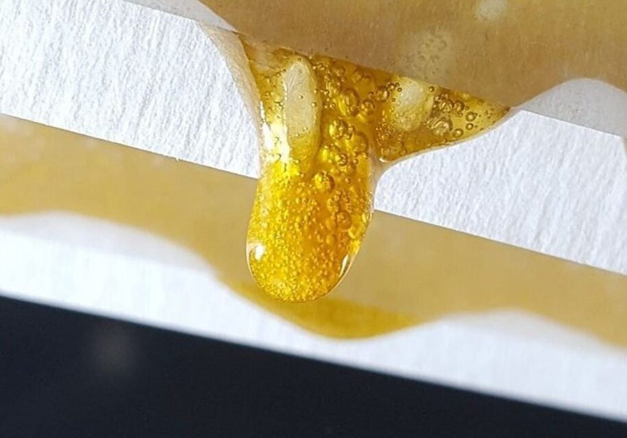 rosin dripping from the Triminator TRP Stack
